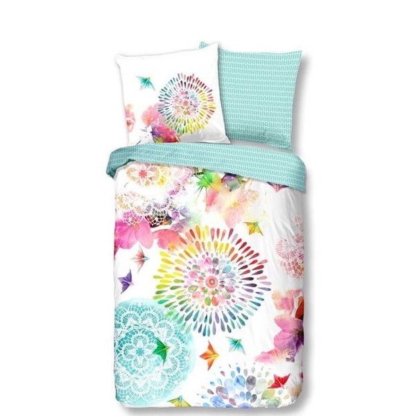 Biancheria da letto in flanella bianca e blu Elessa - HIP