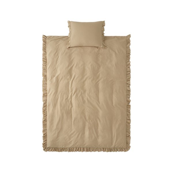 Set copripiumino e federa verde chiaro/color kaki in raso di cotone per letto singolo 150x210 cm Gloria – Ellos Home