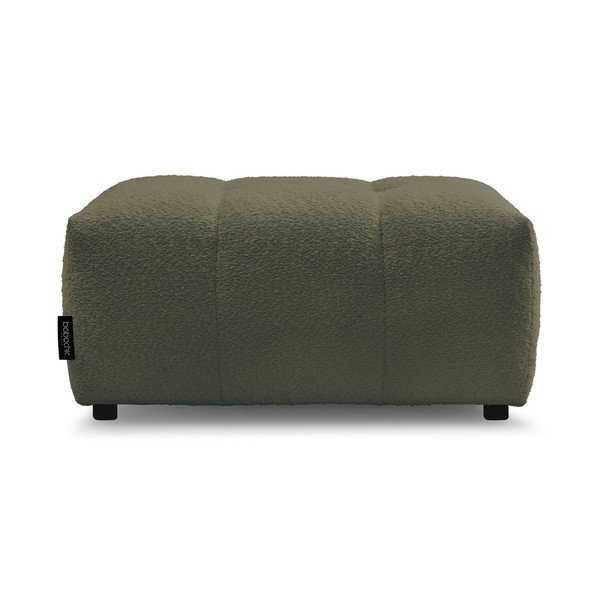 Poggiapiedi color kaki con rivestimento in bouclé Roxelane – Bobochic Paris