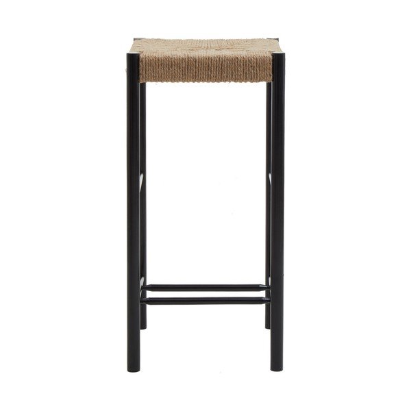 Sedia da bar nera/di colore naturale in faggio massiccio (altezza della seduta 72 cm) Bandar – Premier Housewares-image-2