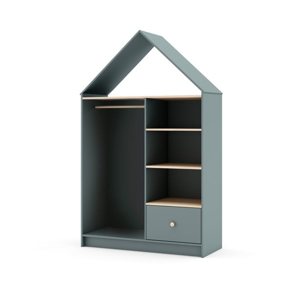 Armadio per bambini verde polveroso a giorno 110x180x45 cm Estefania – Marckeric-image-2