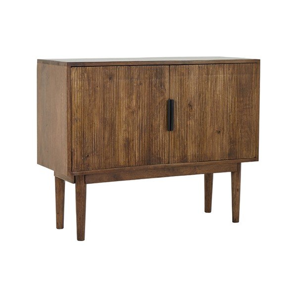 Cassettiera bassa marrone scuro in legno massiccio 100x80 cm Bitika - Light & Living-image-2