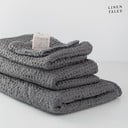Asciugamani e teli da bagno grigio scuro in un set di 3 pezzi Dark Grey - Linen Tales
