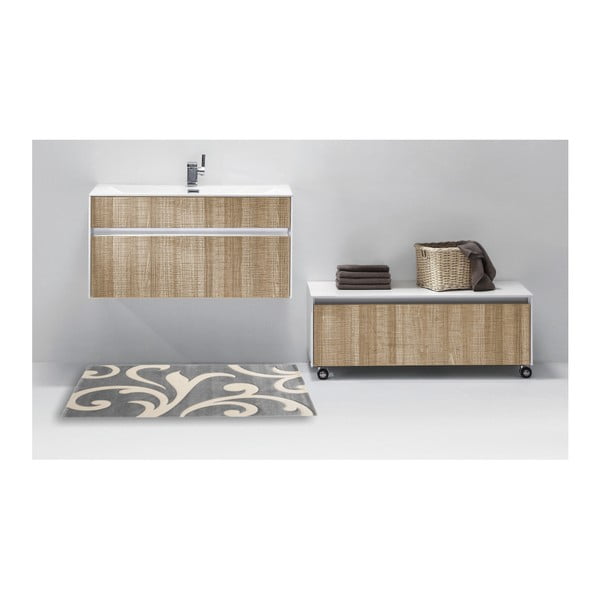 Tappetino bagno grigio 60x110 cm Damasko - Tomasucci-image-2