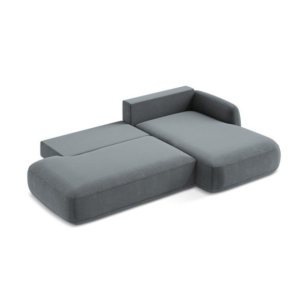 Divano angolare blu polveroso allungabile (con penisola a destra/con chaise lounge) Hale – Makamii-image-3