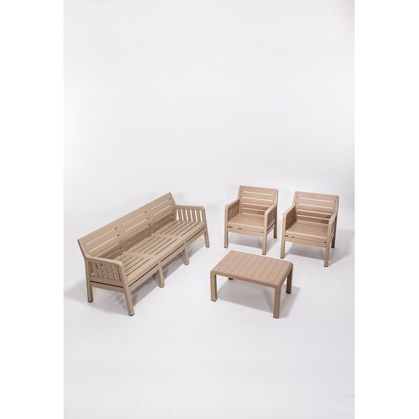 Set da giardino beige per 5 persone Lara - Floriane Garden-image-1