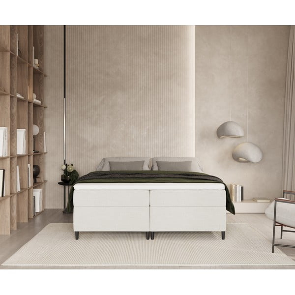 Letto boxspring crema con contenitore 160x200 cm Araya - Maison de Rêve-image-4