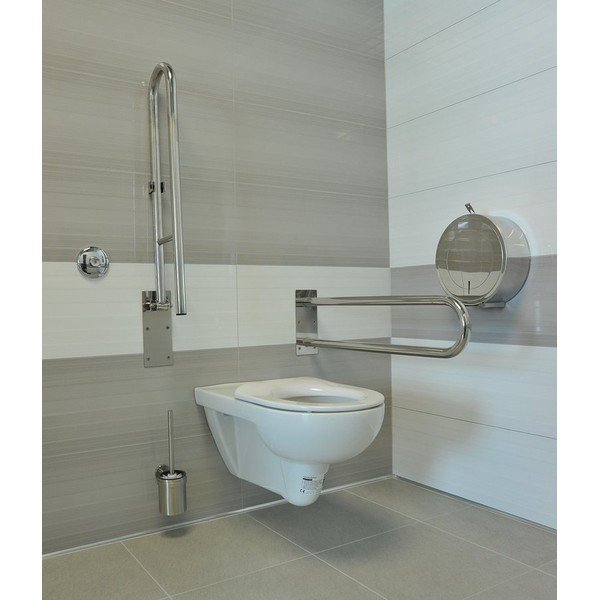 Maniglia a muro in acciaio inox per bagno 62 cm Handicap - Sapho-image-2