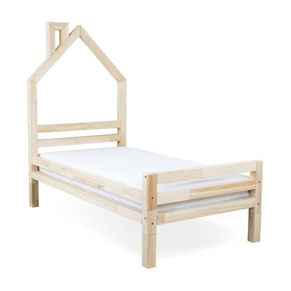Letto per bambini Wally in legno di abete naturale, 90 x 160 cm - Benlemi-image-1