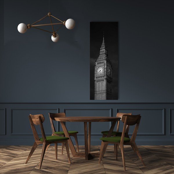 Quadro su tela Big Ben d'argento, 45 x 140 cm - Styler-image-1