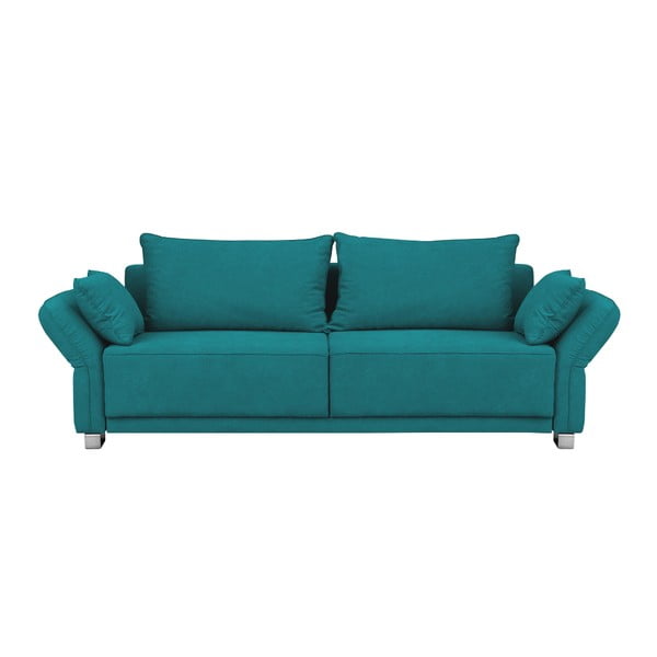 Tyrkysová rozkládací pohovka s úložným prostorem Windsor & Co Sofas Casiopeia, 245 cm