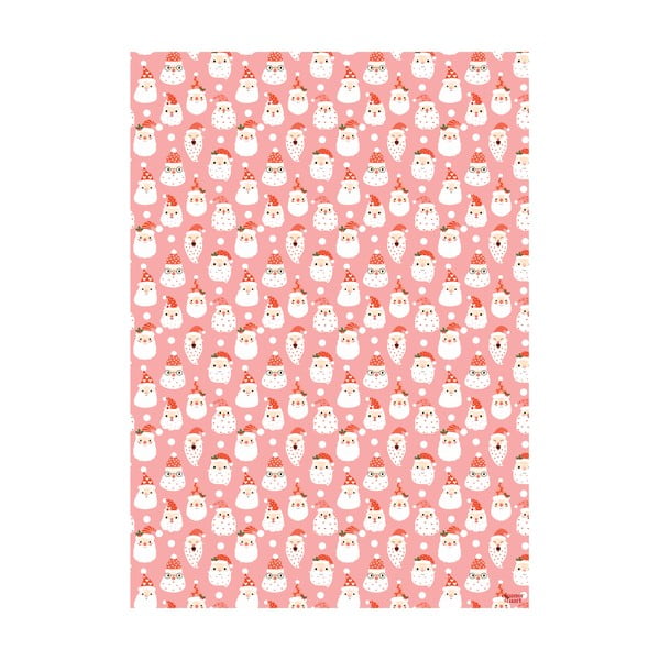 5 fogli di carta da regalo rosa e bianca, 50 x 70 cm Santas - eleanor stuart-image-1