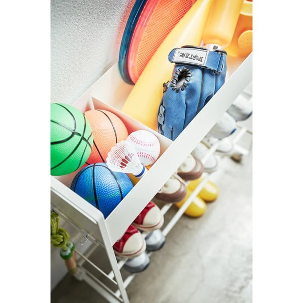 Scarpiera da bambini in metallo bianco 74,5x74,5x22 cm Tower - YAMAZAKI-image-1