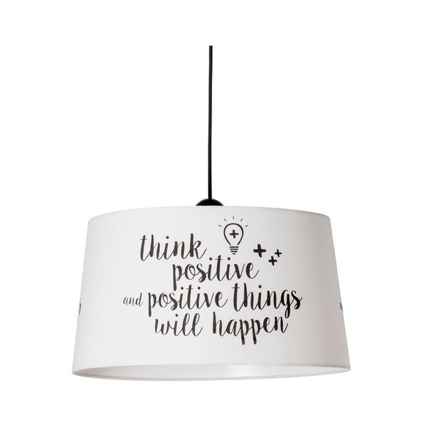 Lampada a sospensione bianca e nera Think Think Positive - SULION-image-2