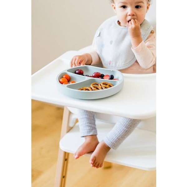 Piatto per bambini azzurro in silicone 19x20,5 cm – Kindsgut-image-1