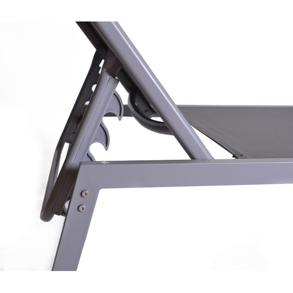 Sedia a sdraio da giardino in metallo grigio Bari - Rojaplast-image-4