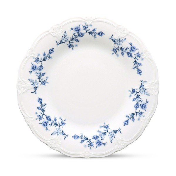 Piatto bianco/blu in porcellana ø 27,5 cm Retro – BonBistro