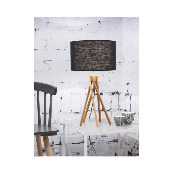 Lampada da tavolo con paralume nero e struttura in bambù Kilimanjaro - Good&Mojo-image-1
