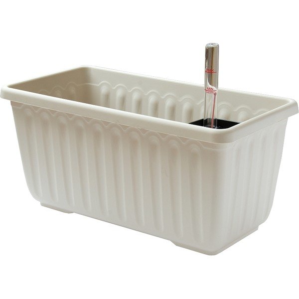 Fioriera bianca autoinnaffiante, lunghezza 40 cm Siesta - Plastia