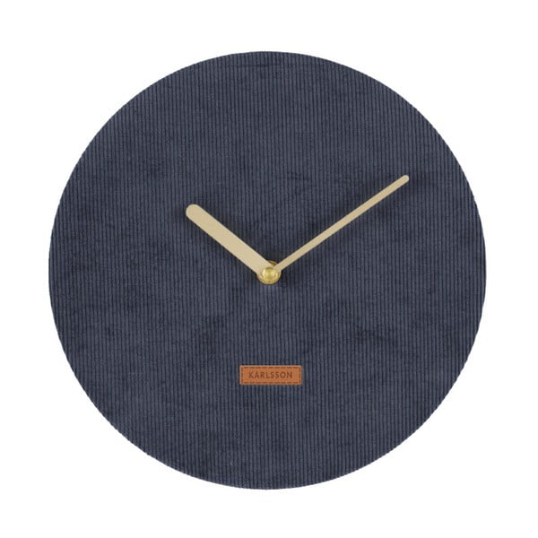 Orologio da parete blu scuro con velluto a coste , ⌀ 25 cm Corduroy - Karlsson