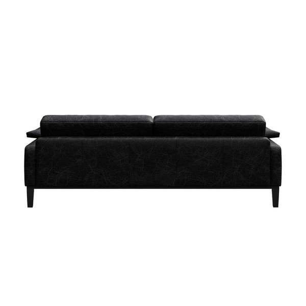 Divano in pelle nera Musso, 211 cm - MESONICA-image-3