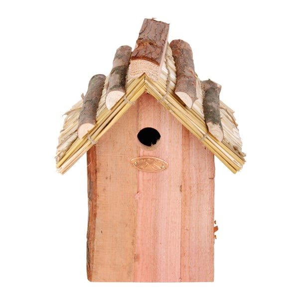 Casetta per uccelli in legno di abete con tetto in paglia, altezza 27 cm Antik - Esschert Design