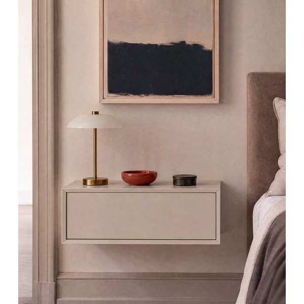 Comodino color crema da parete Platt – Teulat-image-1