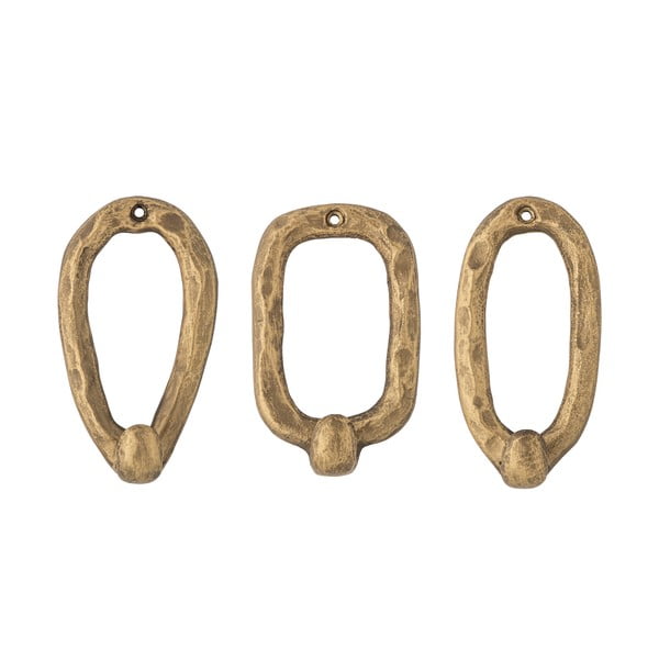 Set di 3 ganci in metallo color oro Cias - Bloomingville