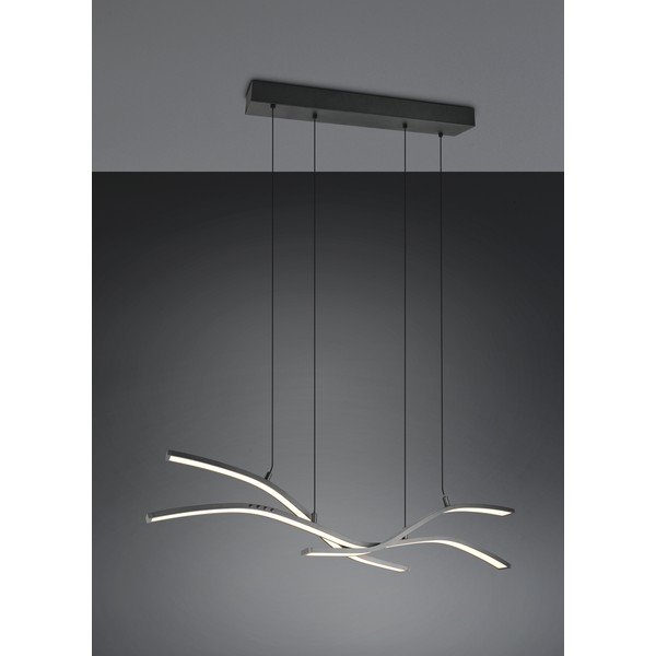 Lampadario LED nero opaco in metallo con telecomando/con intensità regolabile Spider – Trio Select-image-3