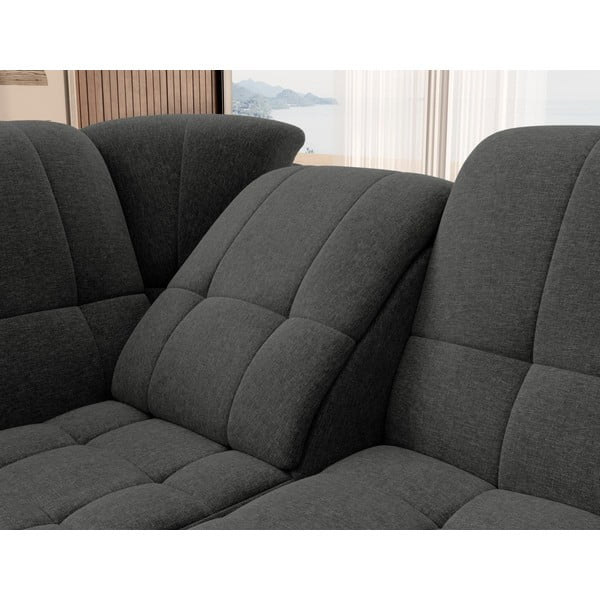 Divano angolare grigio scuro allungabile/con contenitore (con penisola a sinistra/a L) Sado – ELTAP-image-1