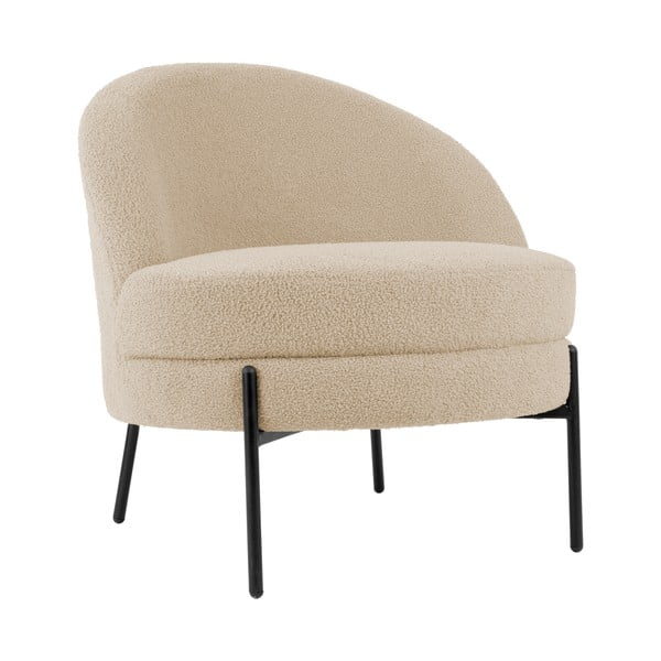Poltrona beige in tessuto bouclé Noble - Leitmotiv