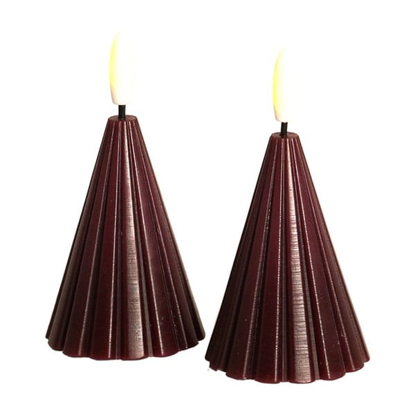 Decorazione natalizia luminosa burgundi 2 pz ø 6 cm Laura – Sirius