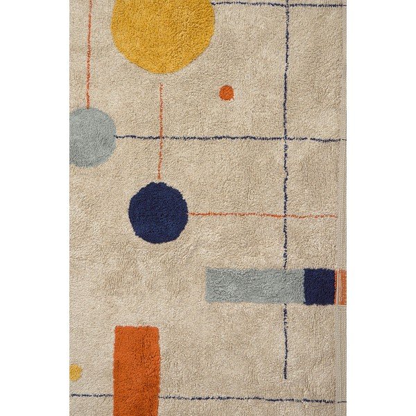 Tappeto beige in cotone lavabile/tessuto a mano 170x240 cm Geometrical Shapes – Lorena Canals-image-3