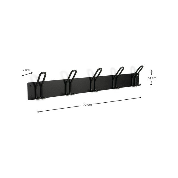 Attaccapanni da parete nero in acciaio 70 cm Miles – Spinder Design-image-3
