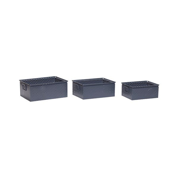 Set di 3 scatole portaoggetti grigio scuro Margo - Hübsch