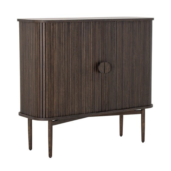 Cassettiera bassa marrone in rovere con ante scorrevoli 110x100 cm Valencia - Bloomingville-image-4