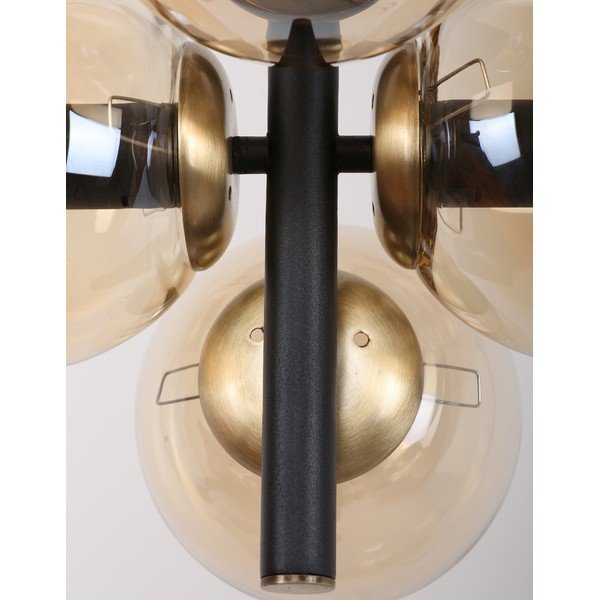 Lampadario nero con paralume in vetro ø 35 cm Forte – Squid Lighting-image-3