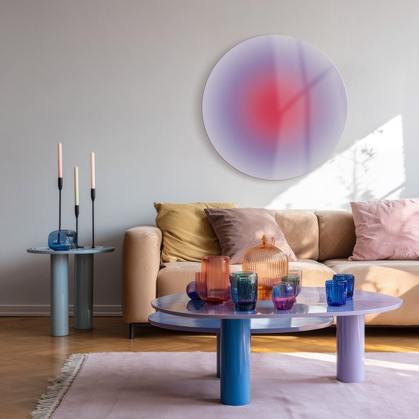 Dipinto stampato dipinto su vetro ø 70 cm Halo – Styler-image-2