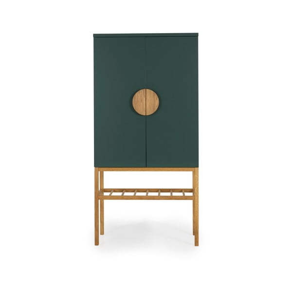 Credenza verde con gambe in rovere, altezza 162 cm Scoop - Tenzo