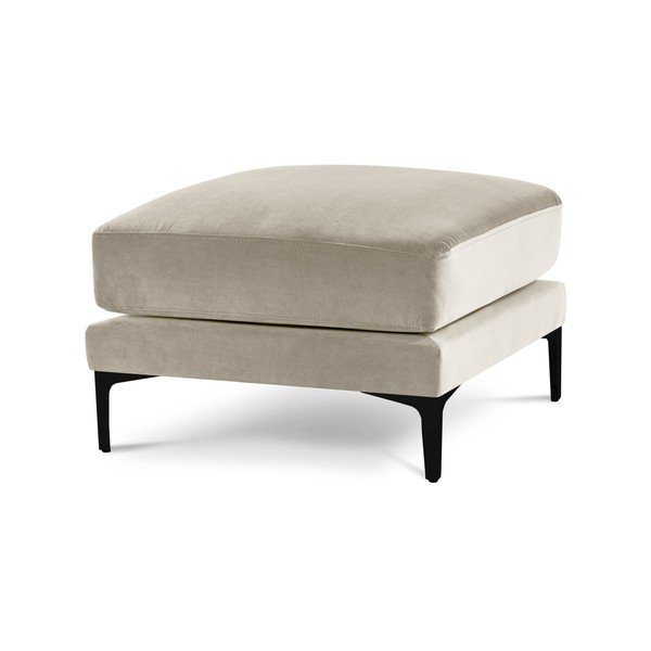 Poggiapiedi in velluto beige Harmony - Kooko Home-image-2
