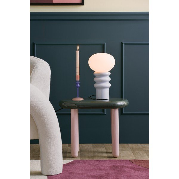 Lampada da tavolo azzurra in ceramica (altezza totale 33,5 cm) Catania Aro – Leitmotiv-image-1