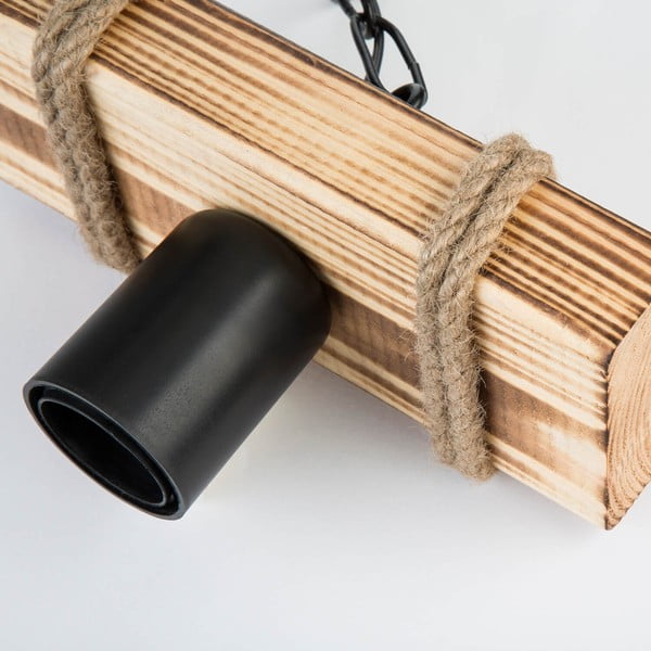 Lampada da soffitto in nero-naturale 10x20 cm - Squid Lighting-image-1