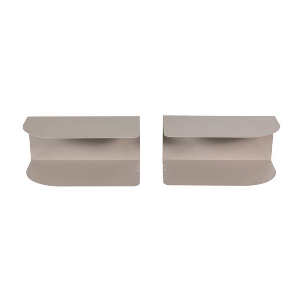 Set di comodini beige in metallo 2 pz Ovia – WOOOD-image-2