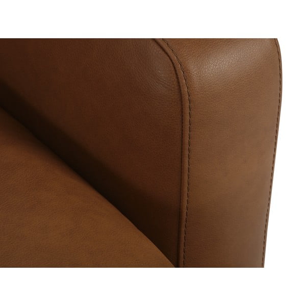 Divano in pelle marrone cognac 260 cm Virna - Micadoni Home-image-4