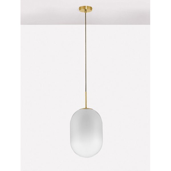 Lampadario bianco/dorato in vetro ø 24 cm Chrysi – Nova Luce-image-4