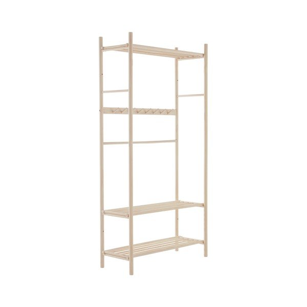 Set di mobili da ingresso colore naturale chiaro in pino massiccio 100x200x40 cm Woodley – Jotex