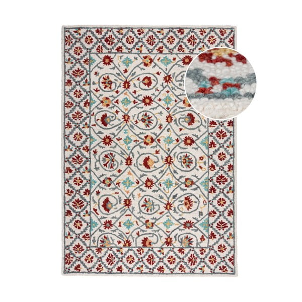 Tappeto in lana rosso e blu tessuto a mano 120x170 cm Iris Traditional - Flair Rugs