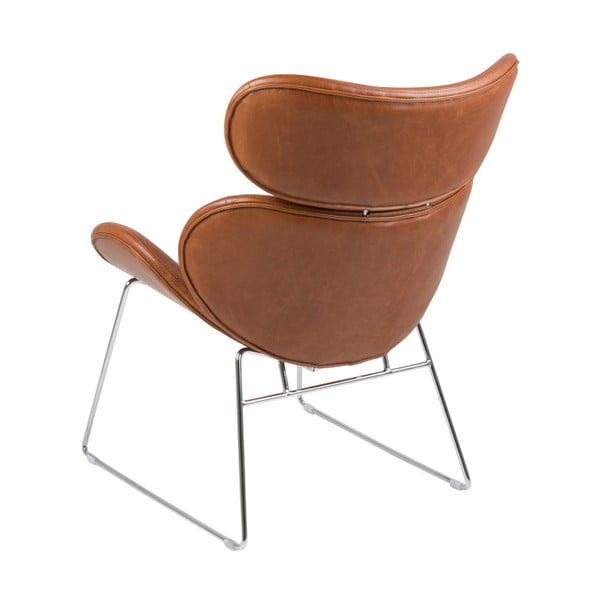 Poltrona in similpelle marrone Cazar - Actona-image-1