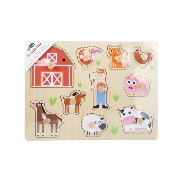 Puzzle a inserimento in legno Farm - Legler-image-2