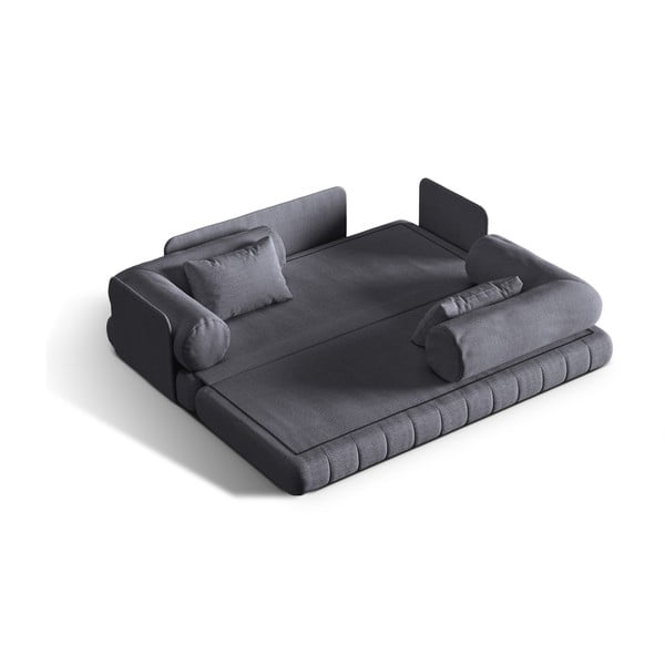 Divano grigio scuro allungabile con rivestimento in bouclé 206 cm Kemi – Cosmopolitan Design-image-1